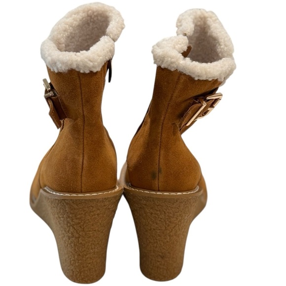 FRANCO SARTO Women's Ulayna Water-Resistant Suede Fleece Wedge Bootie Size 8 - Picture 7 of 12
